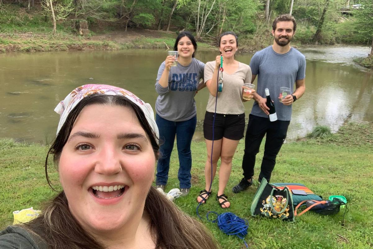 Maria and classmates going magnet fishing (exactly what it sounds like) for her birthday in April