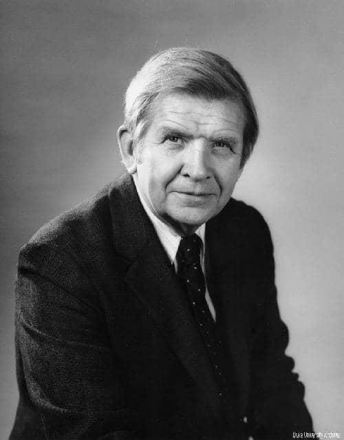 Terry Sanford, black and white image, man in suit and tie