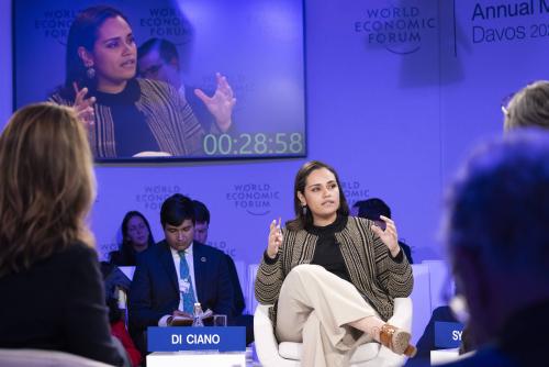 Di Ciano speaking at Davos